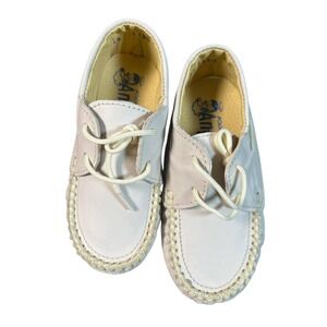 Angel Infant Baby Oxfords Moccasins Leather‎ Shoes White Lace Up US 10